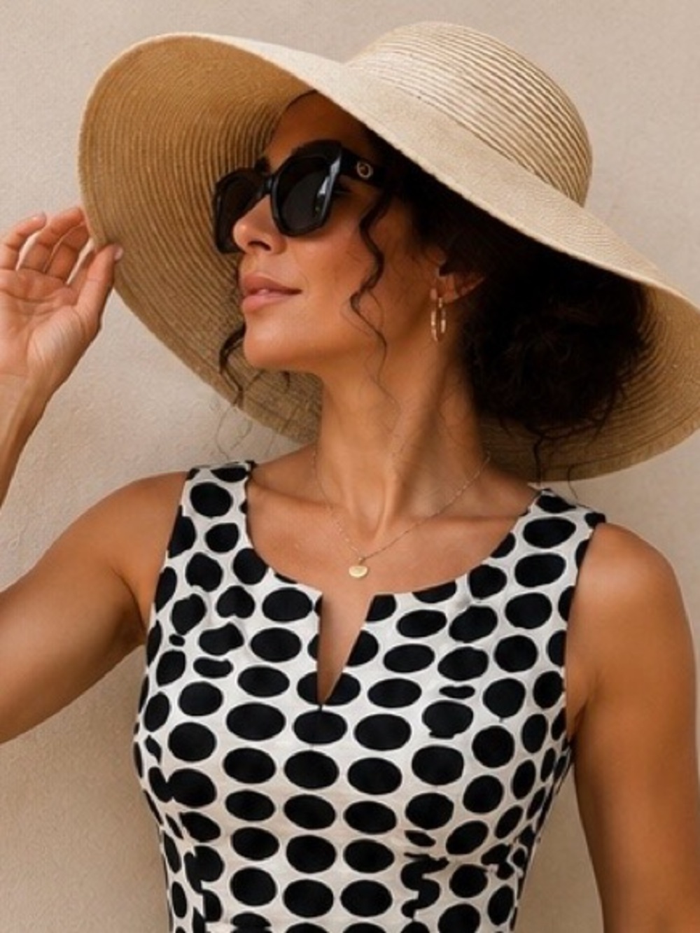 Adrianna Papell Black White Polka Dot Midi Sheath Dress 8 - Picture 5 of 10